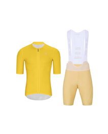 HOLOKOLO Cyklistický krátký dres a krátké kalhoty - ELEVATE - žlutá/béžová
